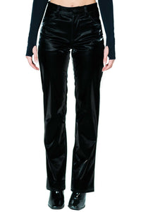 Ellie pant, black vinyl pants, straight leg, tailored to perfection