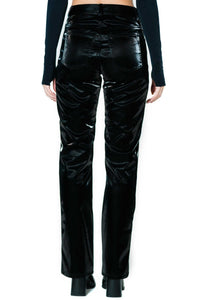 Ellie pant, black vinyl pants, straight leg, tailored to perfection